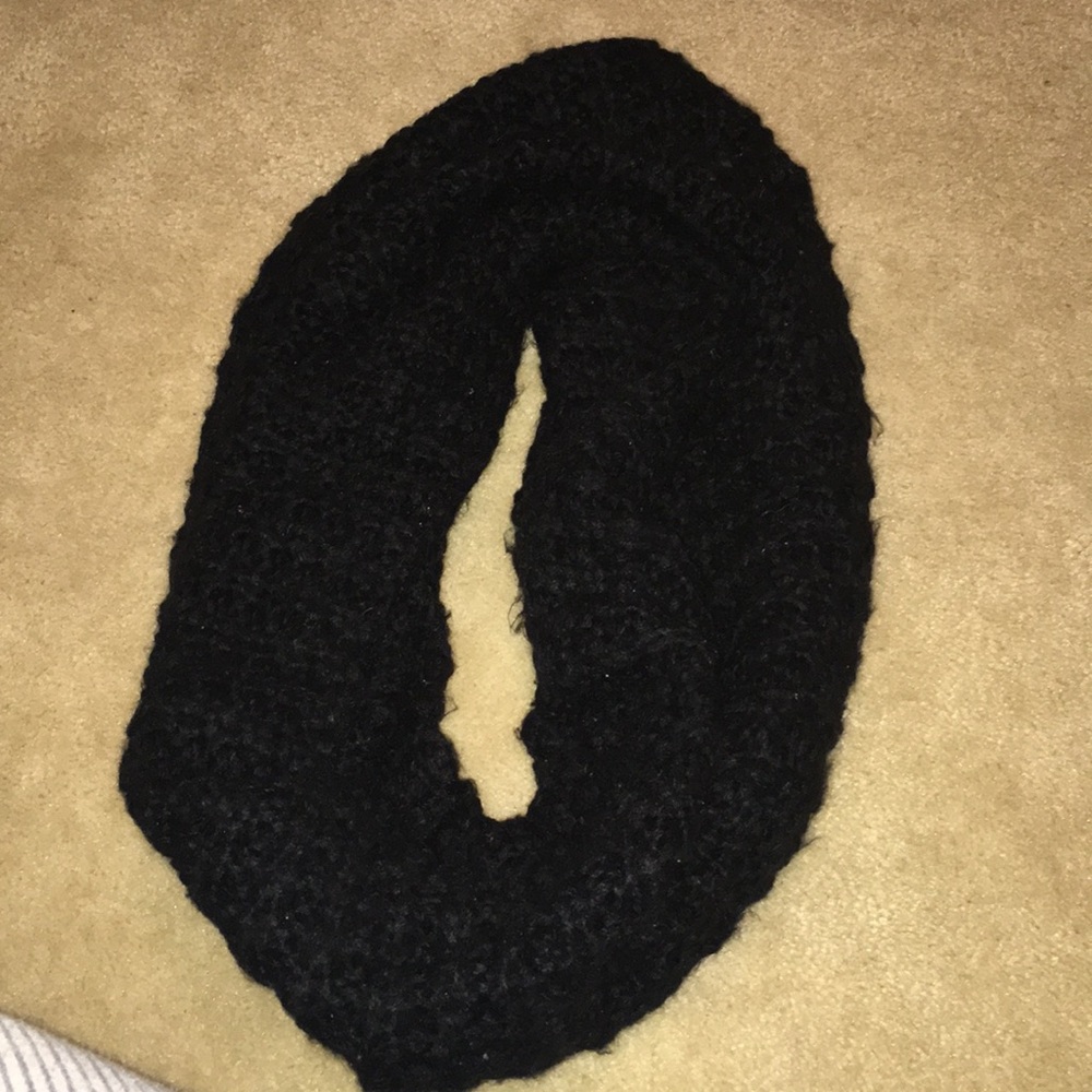 Black sweater knit infinite scarf